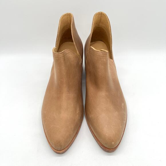 NISOLO Mia Everyday Ankle Bootie Womens 9 Tan Almond Leather Split Shaft Heeled - Picture 3 of 16